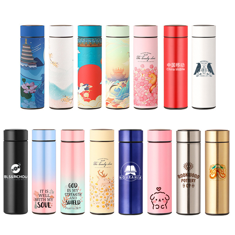 Wholesale Custom Water Bottle with logo Reusable Smart Water Bottle with LED Temperature Display Stainless Steel Water Bottles