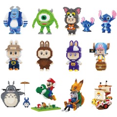 New Arrivals Collection Mini Anime Figure Model Assembled James Mike Monsters University Micro Building Block Toys Made Plastic