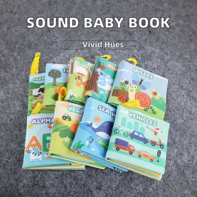 Hot Sale Baby Sensory Cloth Book Early Educational Learning Kids' Toys with Sound Washable Toy