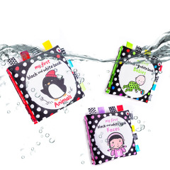 Early Education Tear Black and White Multi-label Newborn Visual Stimulation Training Baby Cloth Book