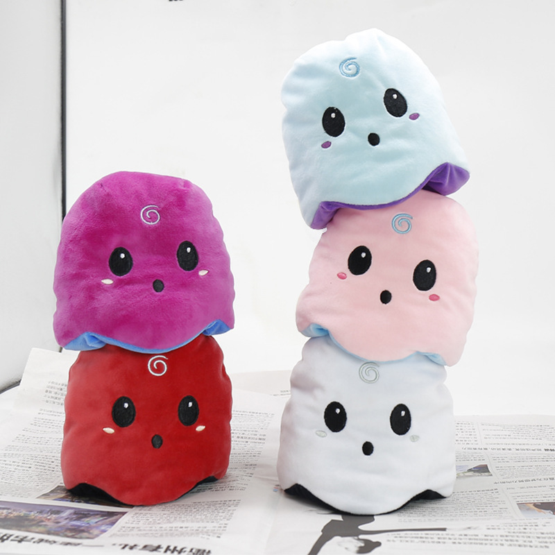 Cute Double-Sided Flip-Up Luminous Ghost Doll Soft Baby Plush Toys with PP Cotton Filling