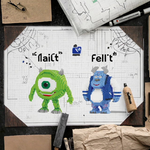 New Arrivals Collection Mini Anime Figure Model Assembled James Mike Monsters University Micro Building Block Toys Made Plastic