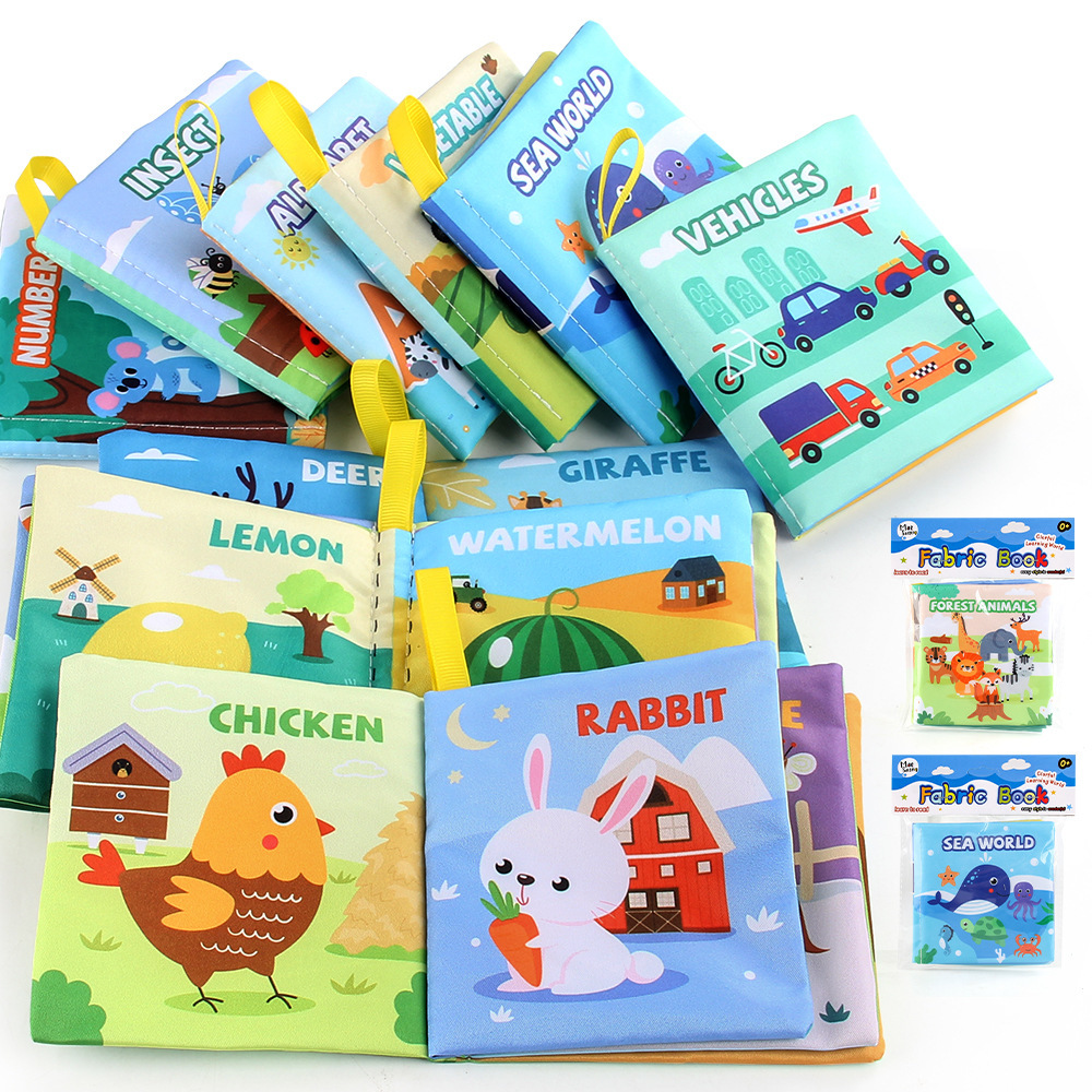 Hot Sale Baby Sensory Cloth Book Early Educational Learning Kids' Toys with Sound Washable Toy