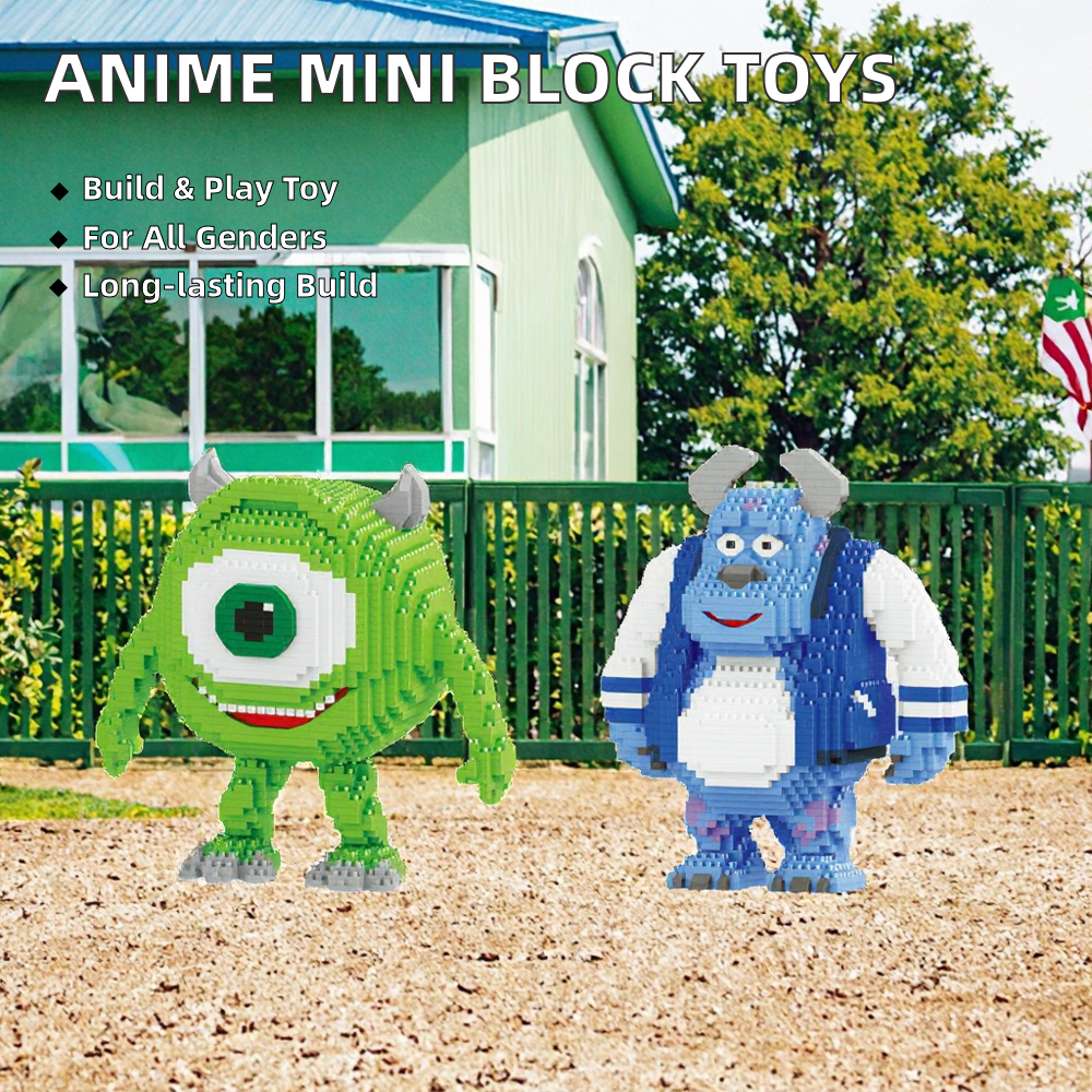 New Arrivals Collection Mini Anime Figure Model Assembled James Mike Monsters University Micro Building Block Toys Made Plastic