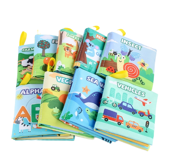 Hot Sale Baby Sensory Cloth Book Early Educational Learning Kids' Toys with Sound Washable Toy