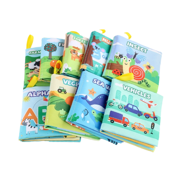 Hot Sale Baby Sensory Cloth Book Early Educational Learning Kids' Toys with Sound Washable Toy