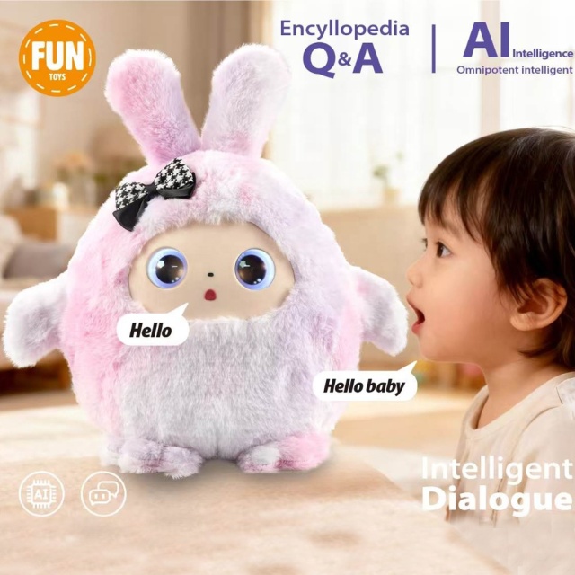 AI Chat Intelligent Dialogue Plush Doll Toy Early Education Smart Q&A Voice Interaction Companion Plush Toys with Eyes Emotions