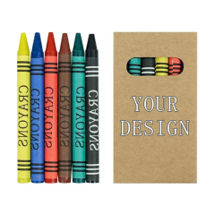 Wholesale Cheap Promotional Student Stationery Crayons Set for Kids Art Supplies Crayon Set With Custom Logo Printing Box