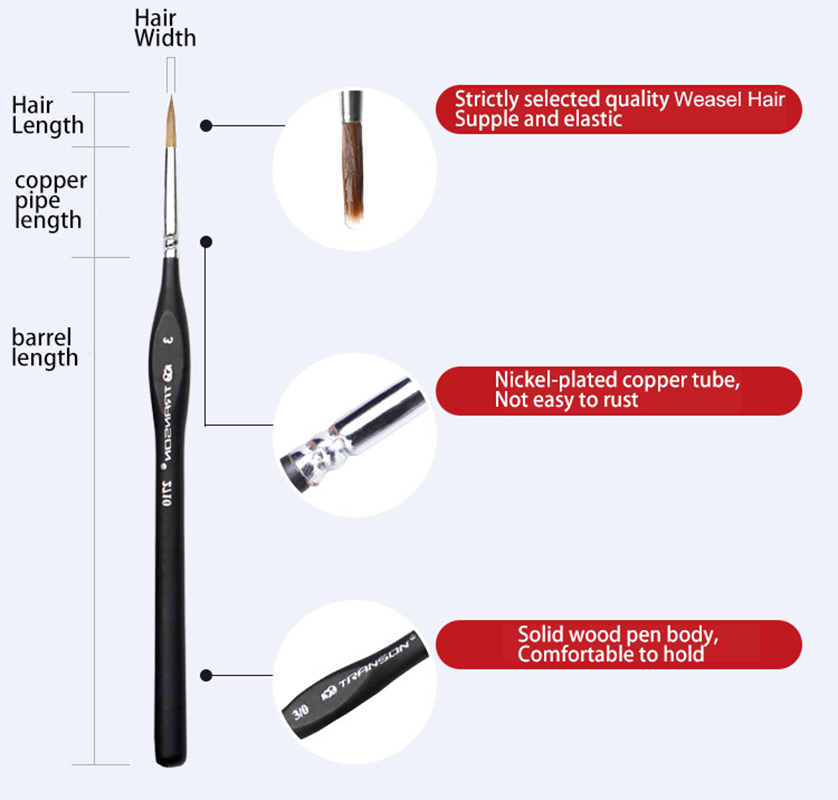 Wholesale Wood Handle Hook Line Brush Pen Paint Brush Outline Pen Artist for Painting Art Paint Brush Set