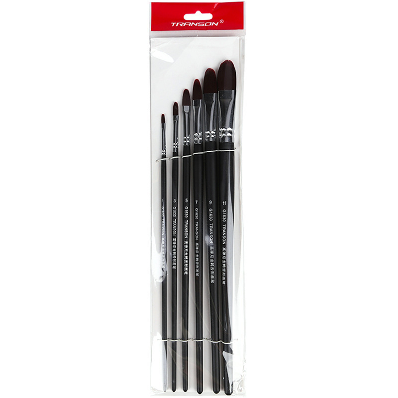 Wholesale Wood Handle Artist Art Painting Oil Nylon Hair Paint Brushes