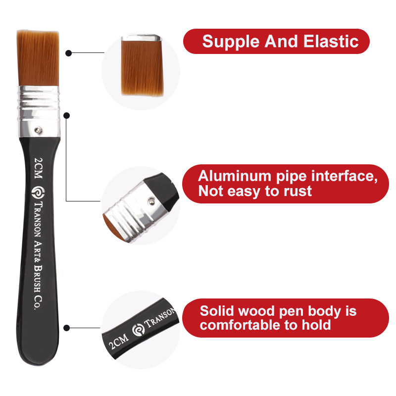 Premium Painting Supplies Watercolor Paint Brush Artist Nylon Brush Acrylic Wall Paint Brush Office Wisdom S4421-3 Oppbag Wood