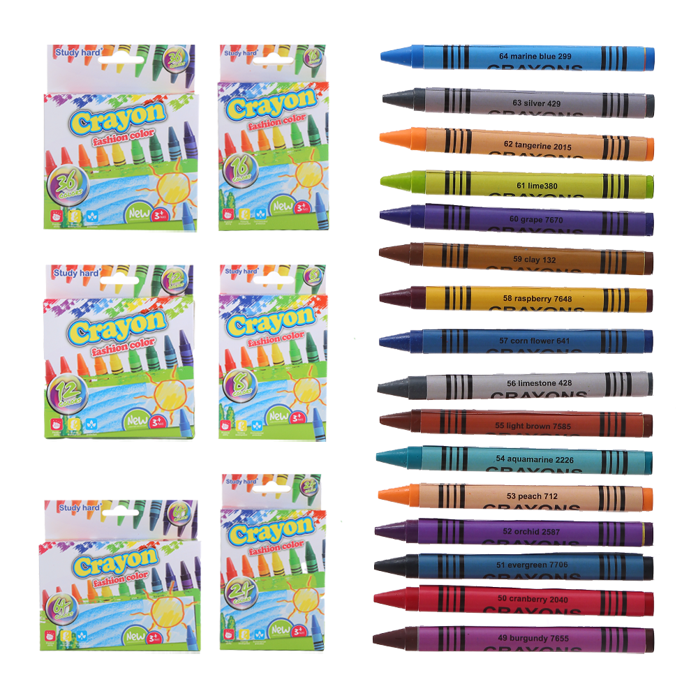 Wholesale Student Stationery Crayons De Couleurs Professionnel Children's Painting Heavy Color Oil Crayons for Kids