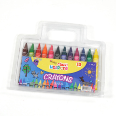 Wholesale School Student Kids Art Drawing Stationery Supplies 12 Colors Wax Crayons Custom logo Crayon Set