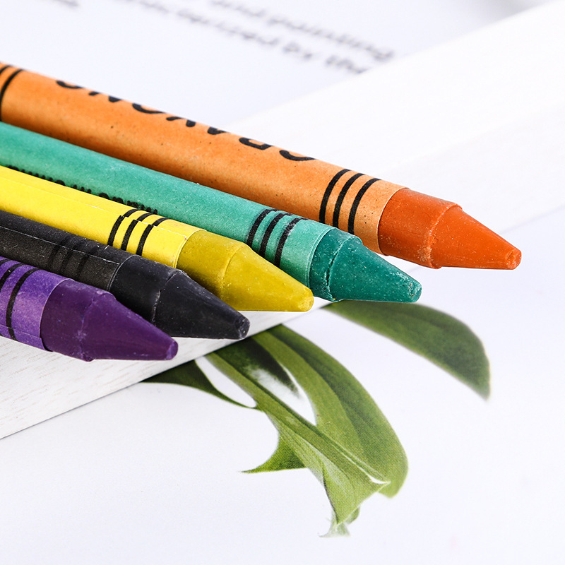 Wholesale Cheap Promotional Student Stationery Crayons Set for Kids Art Supplies Crayon Set With Custom Logo Printing Box