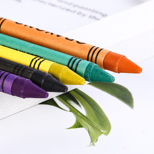 Wholesale Cheap Promotional Student Stationery Crayons Set for Kids Art Supplies Crayon Set With Custom Logo Printing Box