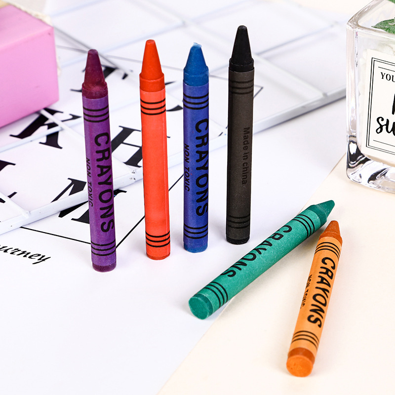 Wholesale Cheap Promotional Student Stationery Crayons Set for Kids Art Supplies Crayon Set With Custom Logo Printing Box