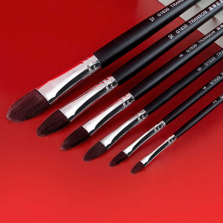 Wholesale Wood Handle Artist Art Painting Oil Nylon Hair Paint Brushes