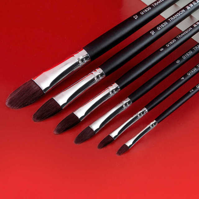 Wholesale Wood Handle Artist Art Painting Oil Nylon Hair Paint Brushes