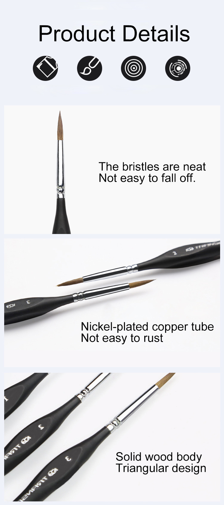 Wholesale Wood Handle Hook Line Brush Pen Paint Brush Outline Pen Artist for Painting Art Paint Brush Set