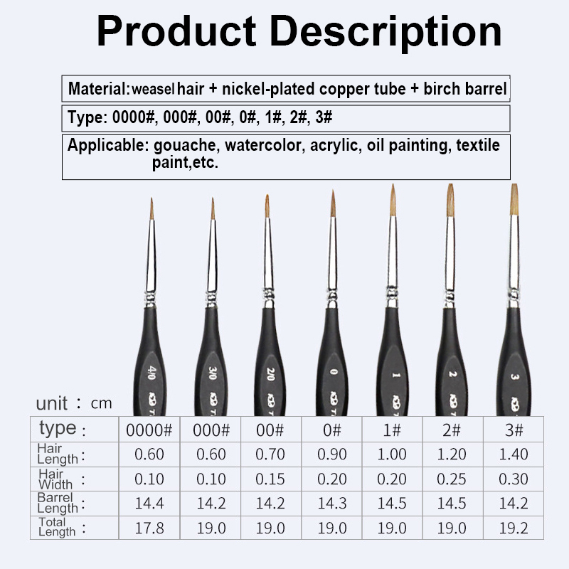 Wholesale Wood Handle Hook Line Brush Pen Paint Brush Outline Pen Artist for Painting Art Paint Brush Set