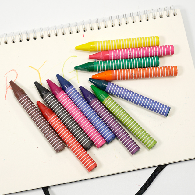 Wholesale School Student Kids Art Drawing Stationery Supplies 12 Colors Wax Crayons Custom logo Crayon Set