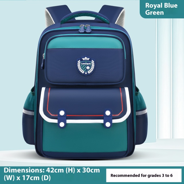 New Primary School Children's Waterproof Oxford Schoolbag Air Cushion Belt Reduce Burden Ridge Protection Kids Backpack