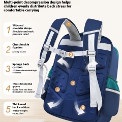 New Primary School Children's Waterproof Oxford Schoolbag Air Cushion Belt Reduce Burden Ridge Protection Kids Backpack