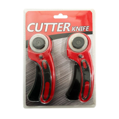 2 Pack 45mm Rotary Safety Lock Cutter Knife for Cutting Carpet Leather Fabric with Rotating Cutting Blade