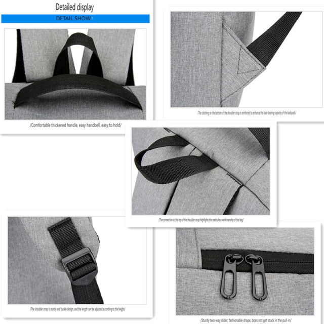 Custom Logo Laptop Backpack USB Charging Port OEM Wholesale College School Business Travel Daypack Men Women Reflective Strip