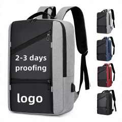 Custom Logo Laptop Backpack USB Charging Port OEM Wholesale College School Business Travel Daypack Men Women Reflective Strip