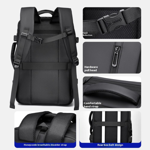Custom Laptop Bag  Large Capacity Outdoor Travel Bag Men's Business Backpack with Polyester Lining for Computer Storage