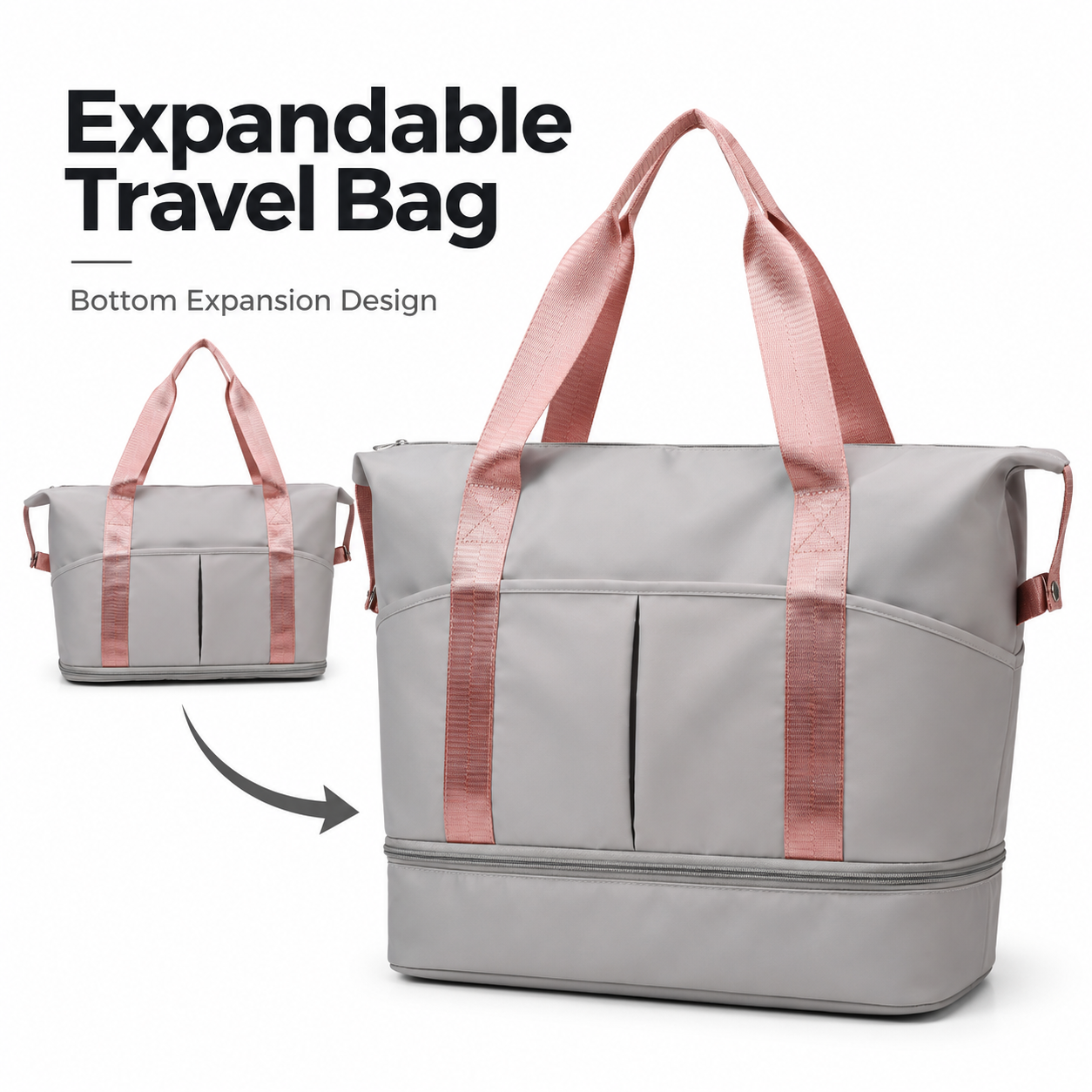 Travel Tote Bag Expandable Travel Tote Bag for Women Large Capacity Wet Dry Pocket Short Trip Overnight Carry on Handbag