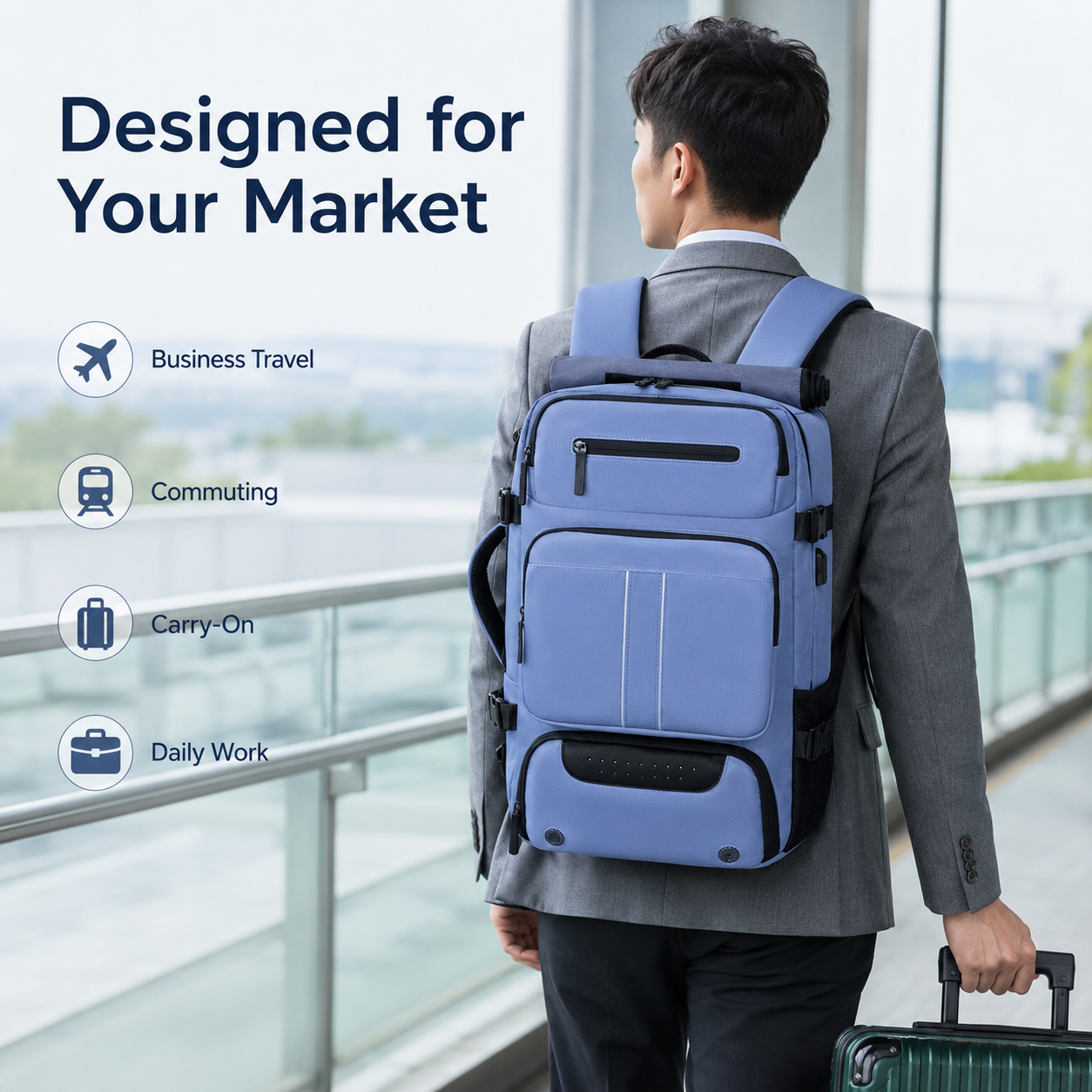 Travel Backpack Outdoor Hiking Daypack Large Capacity Laptop Bag Rucksack with USB Port Men Women