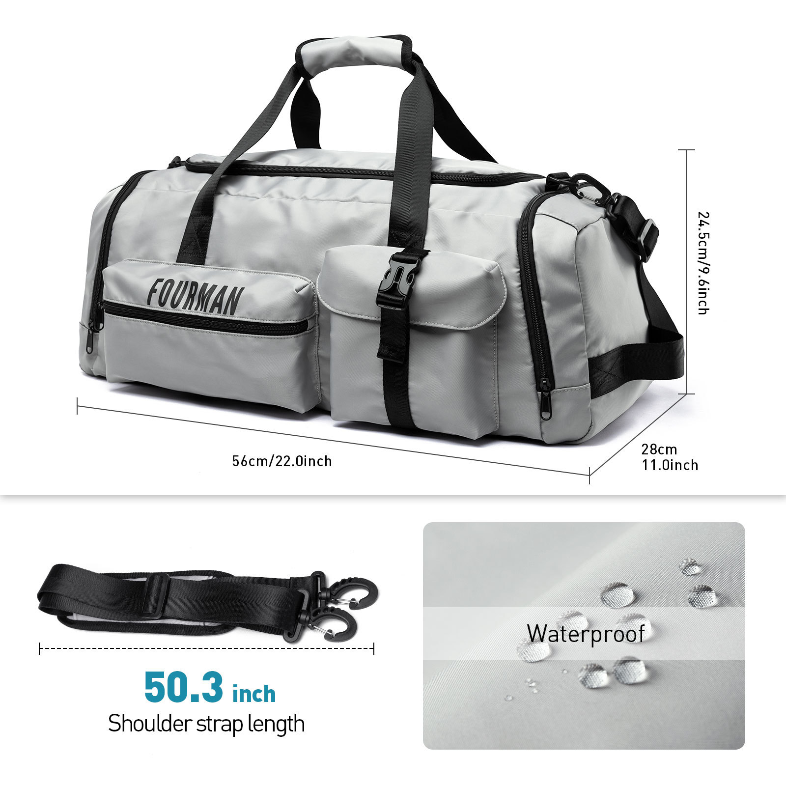 Unisex Fashion Travel Duffle Bag Zipper Custom Logo Nylon Outdoor Sports Travel Backpack for Men Gym Bags