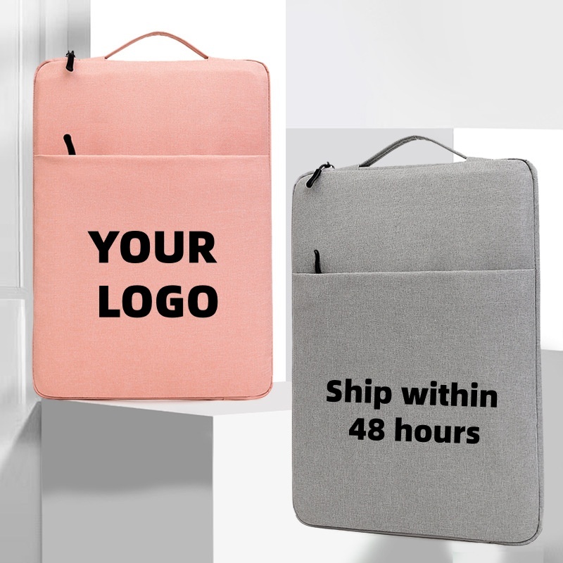 Custom Logo Waterproof Nylon Laptop Sleeve 15 Inch Lightweight Laptop Cover with Multi-Pocket Portable Notebook Bag