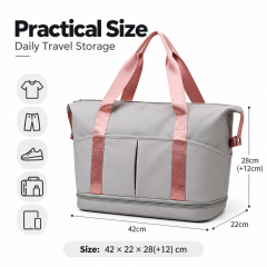 Travel Tote Bag Expandable Travel Tote Bag for Women Large Capacity Wet Dry Pocket Short Trip Overnight Carry on Handbag