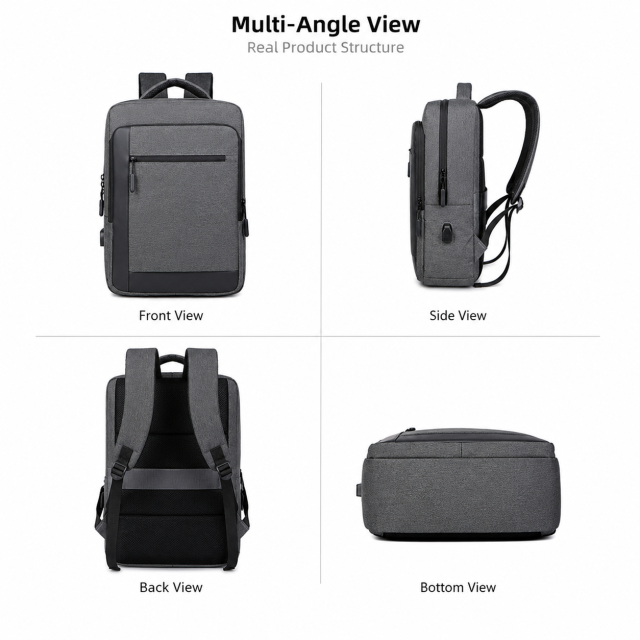 Men's 15.6 Inch Business Laptop Backpack Waterproof Travel Backpack Student Backpack with USB Custom Logo for Office Work
