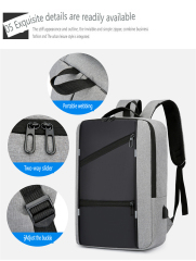 Custom Logo Laptop Backpack USB Charging Port OEM Wholesale College School Business Travel Daypack Men Women Reflective Strip
