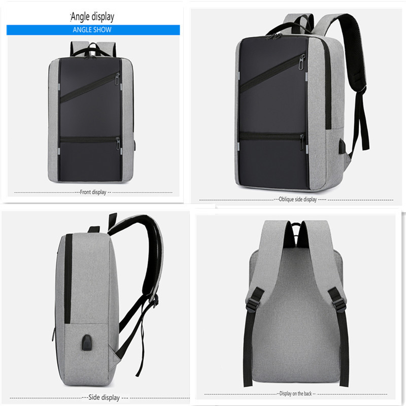 Custom Logo Laptop Backpack USB Charging Port OEM Wholesale College School Business Travel Daypack Men Women Reflective Strip