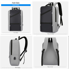 Custom Logo Laptop Backpack USB Charging Port OEM Wholesale College School Business Travel Daypack Men Women Reflective Strip
