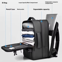 Custom Laptop Bag  Large Capacity Outdoor Travel Bag Men's Business Backpack with Polyester Lining for Computer Storage