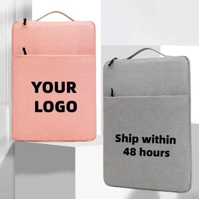 Custom Logo Waterproof Nylon Laptop Sleeve 15 Inch Lightweight Laptop Cover with Multi-Pocket Portable Notebook Bag