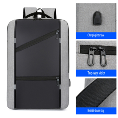 Custom Logo Laptop Backpack USB Charging Port OEM Wholesale College School Business Travel Daypack Men Women Reflective Strip