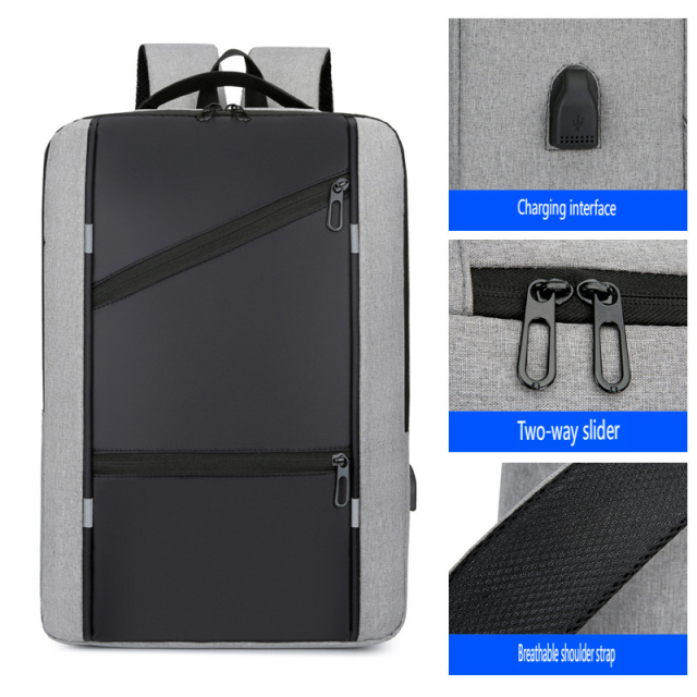 Custom Logo Laptop Backpack USB Charging Port OEM Wholesale College School Business Travel Daypack Men Women Reflective Strip