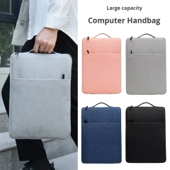 Custom Logo Waterproof Nylon Laptop Sleeve 15 Inch Lightweight Laptop Cover with Multi-Pocket Portable Notebook Bag