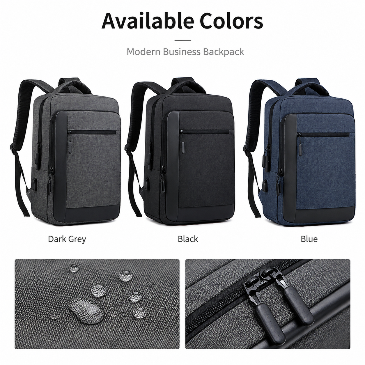 Men's 15.6 Inch Business Laptop Backpack Waterproof Travel Backpack Student Backpack with USB Custom Logo for Office Work