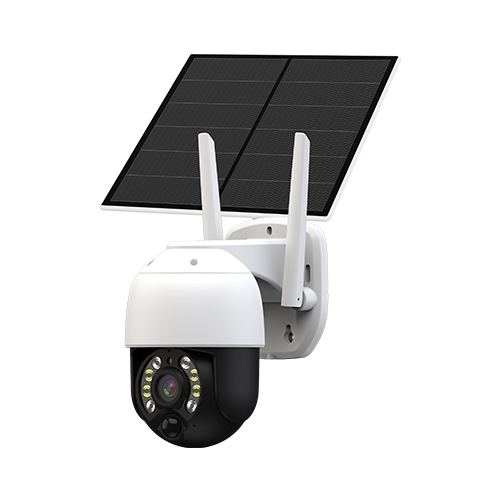 Battery PTZ with solar panel camera