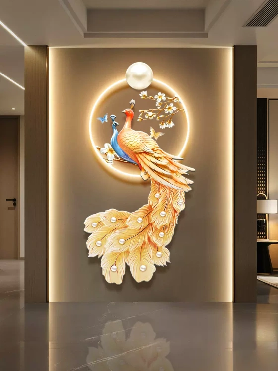 Peacock Opening Screen Decorative Painting