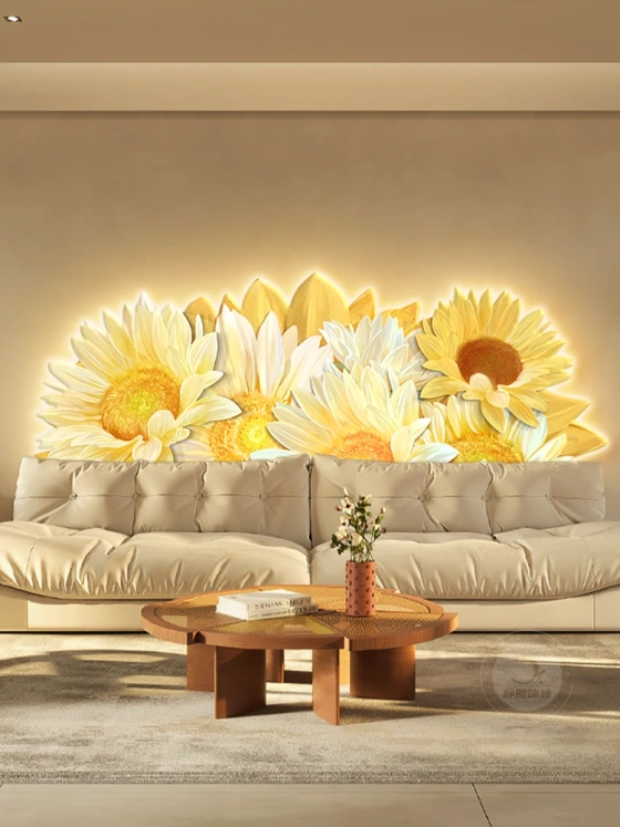 Cream style sunflower decorative painting