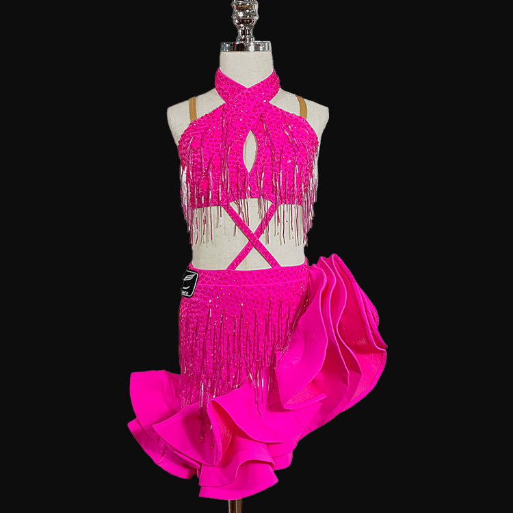 Syl Latin dress with ,  beaded fringe